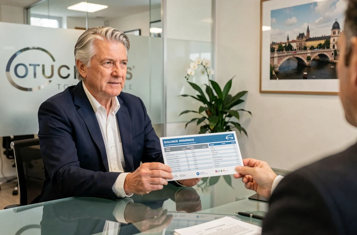Courtier en assurance auto présentant des tarifs à Toulouse