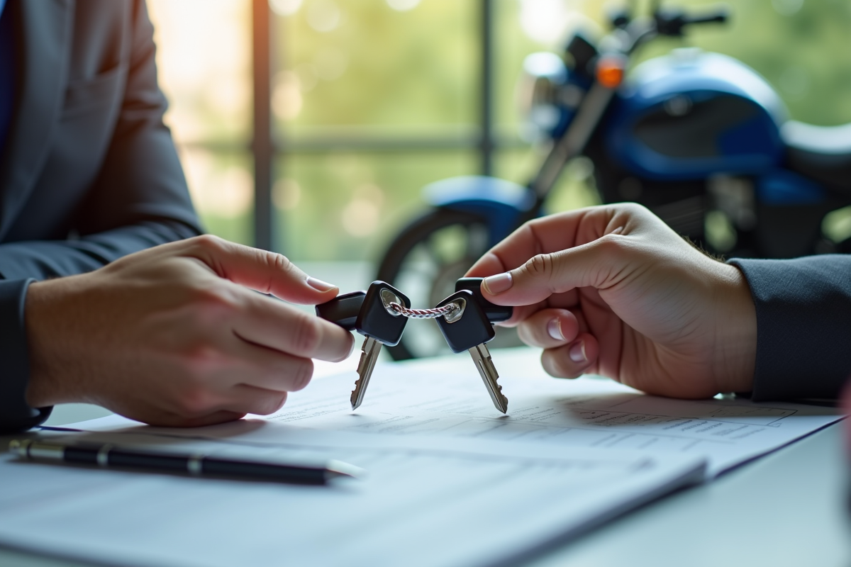 Echange de clés de moto et documents d