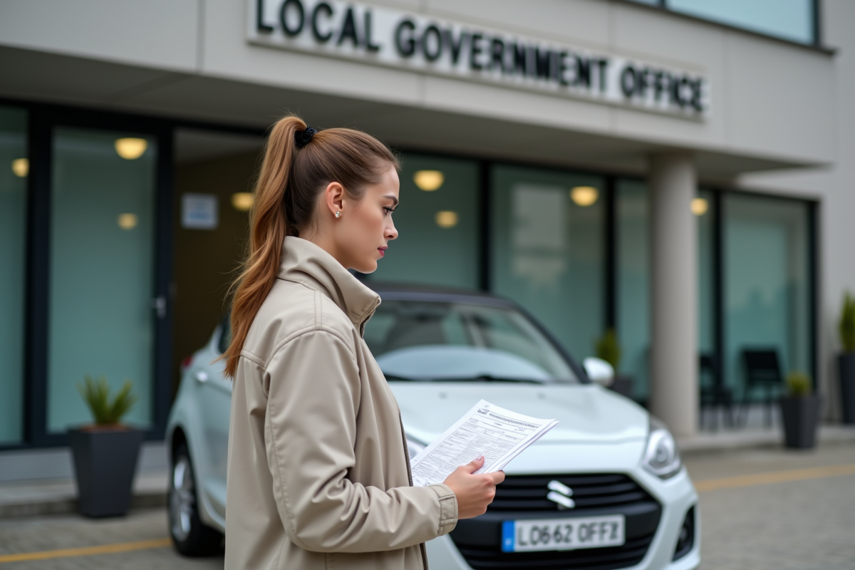 Femme vérifie certificat d