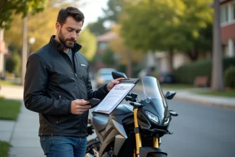 Motard comparant des devis d'assurance pour une protection optimale