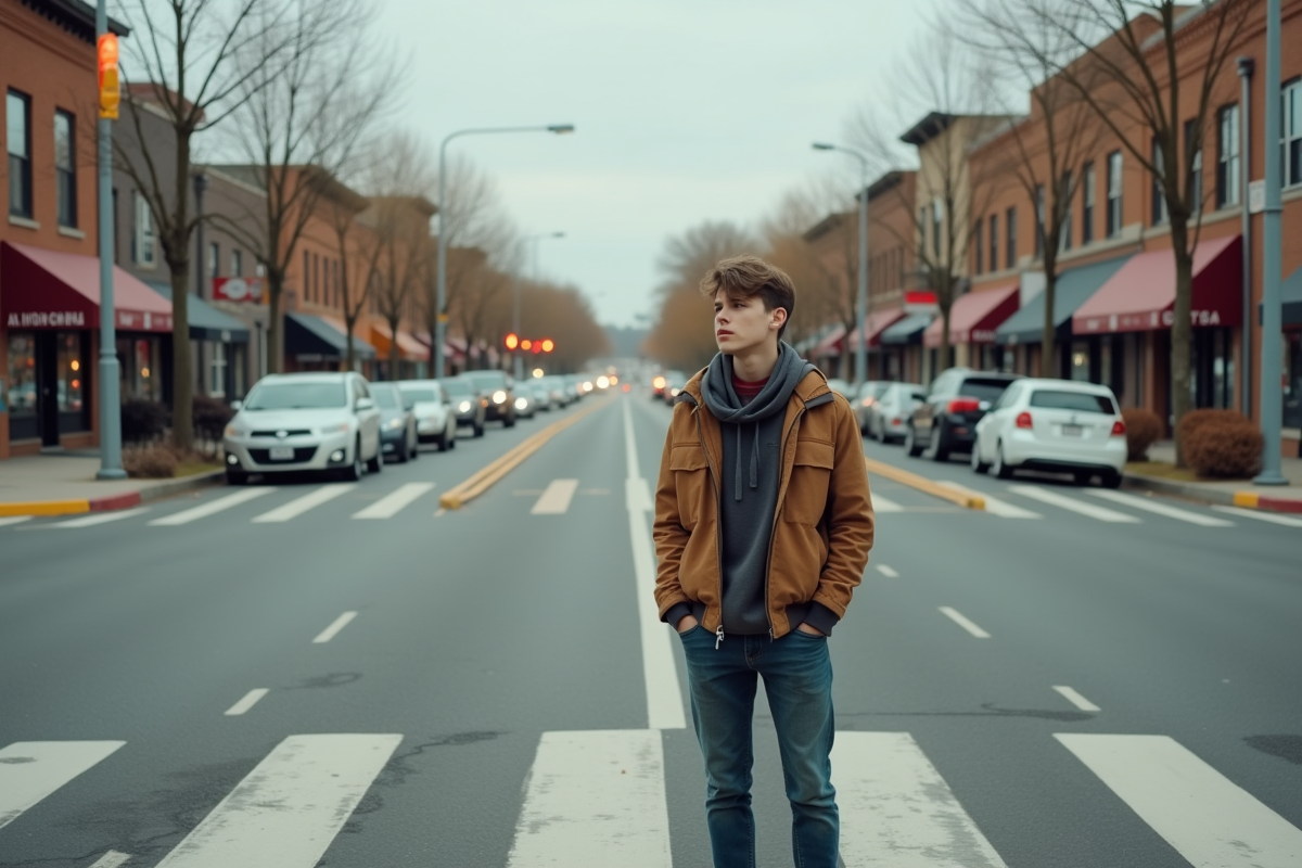 Jeune homme en vêtements d
