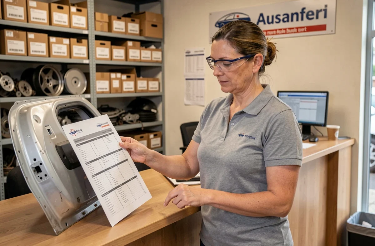Spécialiste pièces détachées en casse auto conseillant un professionnel à Sélestat
